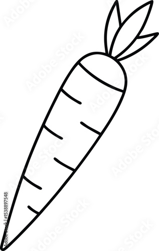 carrot icon line art vector illustration on transparent background	