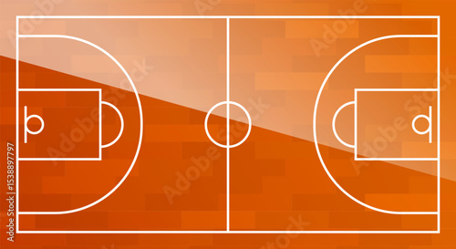 Basketball court. Top view. Vector illustration.