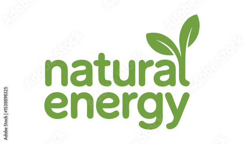 Natural Energy Company Logo with Green Leaves