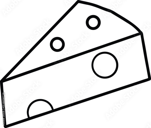 cheese wedge icon line art vector illustration on transparent background	