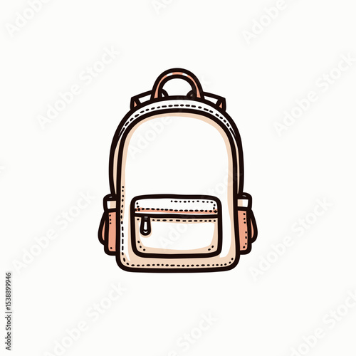 Backpack with front pocket in minimalist design and pastel colors  
