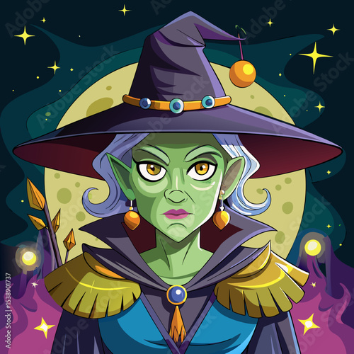 halloween witch with pumpkin