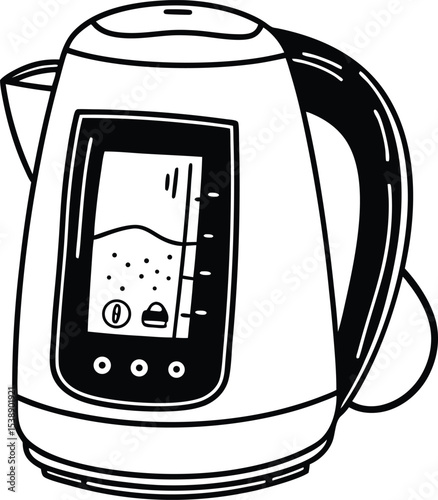 Modern Electric Kettle with Digital Display Sleek Design for Convenient Boiling
