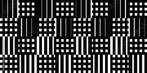 Abstract seamless pattern of stripes in a weave. Vector illustration.