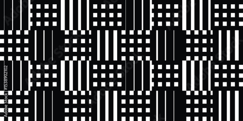 Abstract seamless pattern of stripes in a weave. Vector illustration.