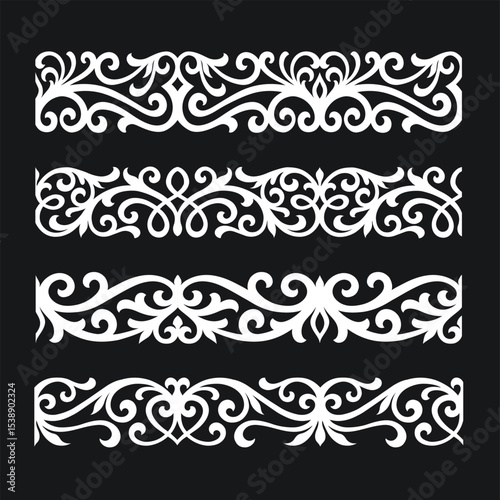 Floral ornament border seamless