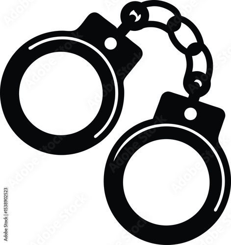 Handcuffs Illustration Black and White Restraint Clipart