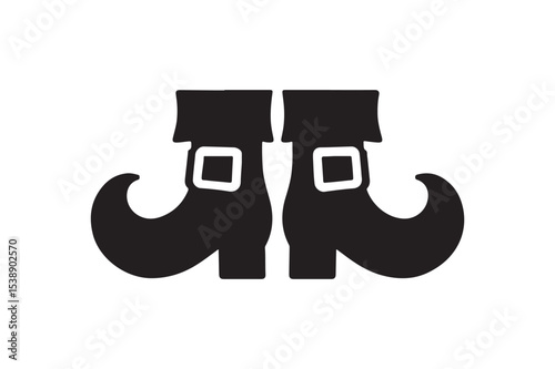 leprechaun boots silhouette vector art illustration on white background