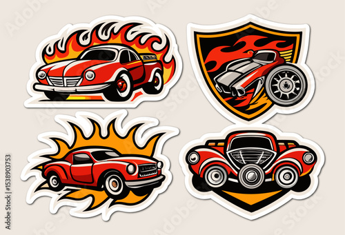 A big bundle of the print tribal hot rod fire flame motorcycle  and car sticker decal vector art graphic Side decoration for car, auto, truck, boat, isolated on white background