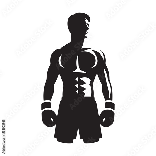 boxer vector silhouette clip art logo design illustration