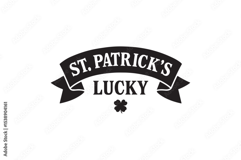 Fototapeta premium st patrick’s banner silhouette vector art illustration on white background