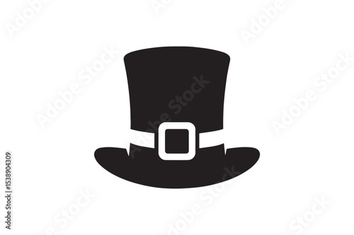 st patrick’s hat silhouette vector art illustration on white backgroun