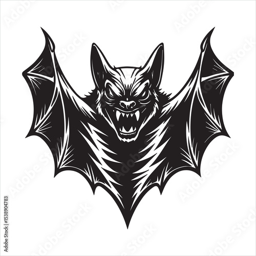 bat animal silhouette vector illustration logo sticker