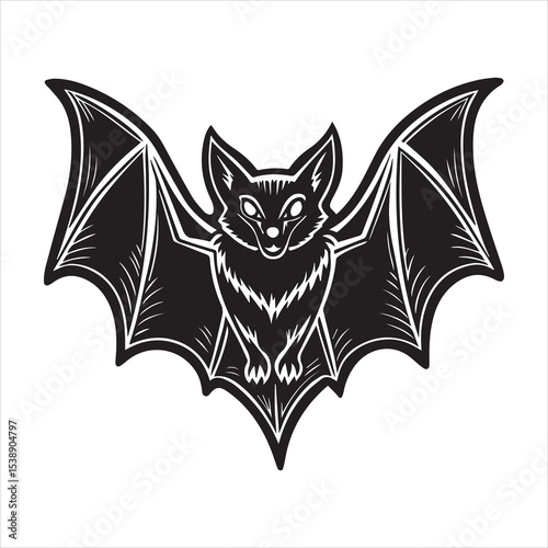 bat animal silhouette vector illustration logo sticker