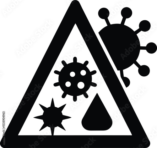 Biohazard Warning Symbol Viruses, Bacteria, and Pathogens