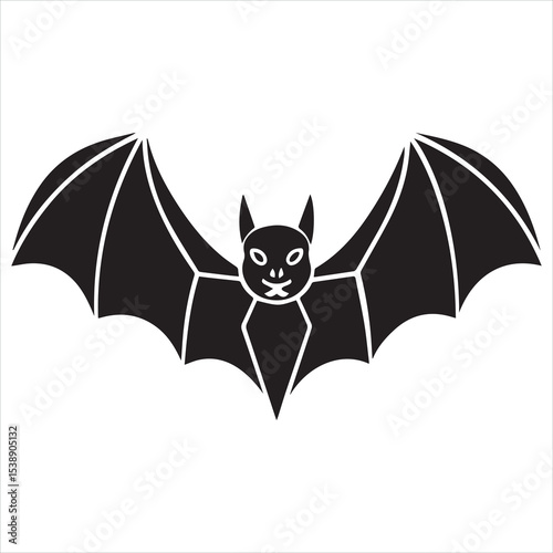 bat animal silhouette vector illustration logo sticker
