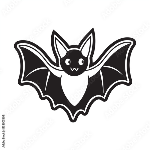 bat animal silhouette vector illustration logo sticker