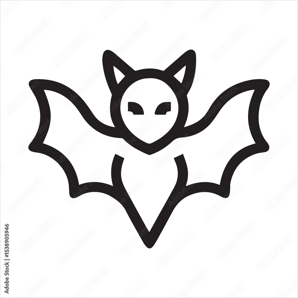 Fototapeta premium bat animal silhouette vector illustration logo sticker