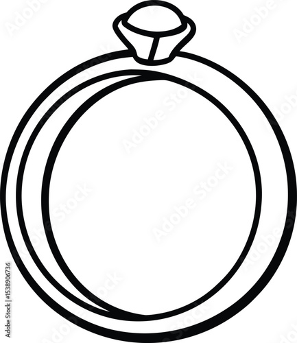 engagement ring icon line art vector illustration on transparent background	