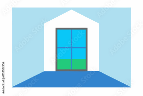 Simple minimalist house window design illustration
