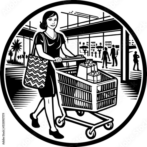 woman with shopping cart