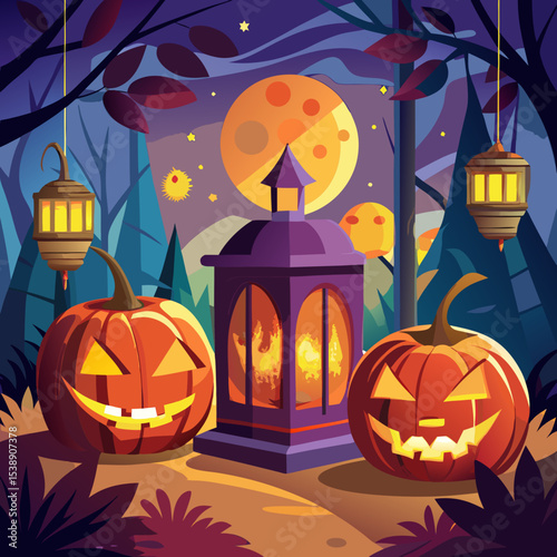halloween background with pumpkin
