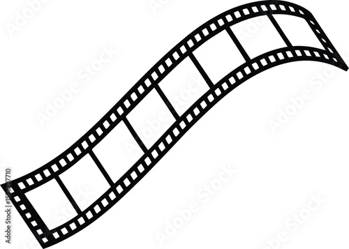 film strip icon line art vector illustration on transparent background