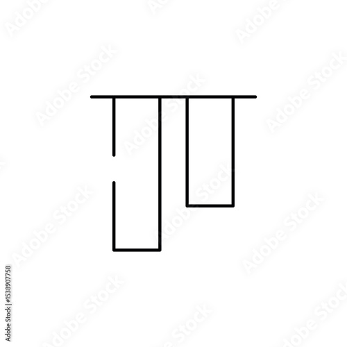 Upper Align icon design with white background stock illustration