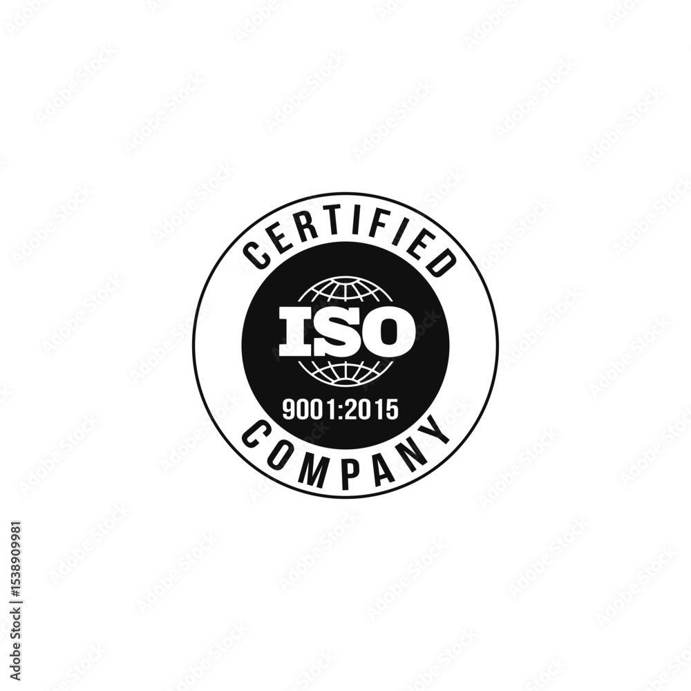 Fototapeta premium ISO Certified Company Black Icon Vector.