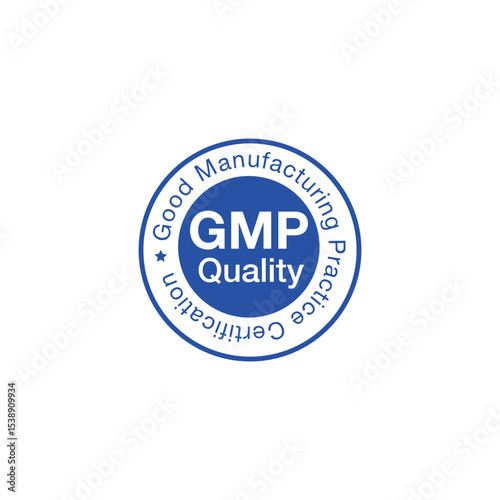 GMP Certified Blue Icon Vector.