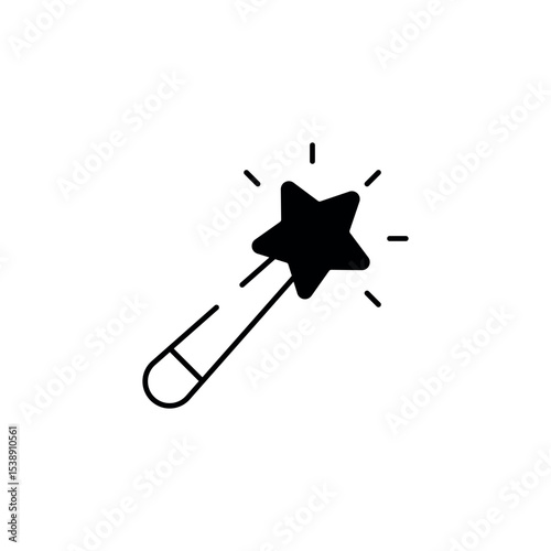 Magic Wand icon design with white background stock illustration