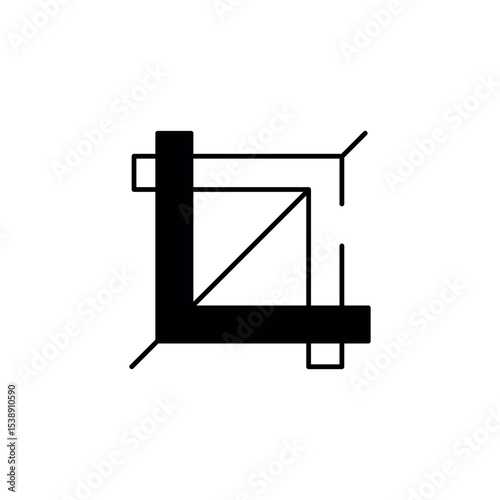 Cropping icon design with white background stock illustration
