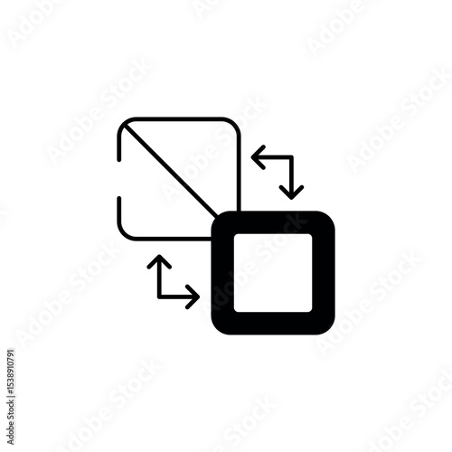 Fill And Stroke icon design with white background stock illustration