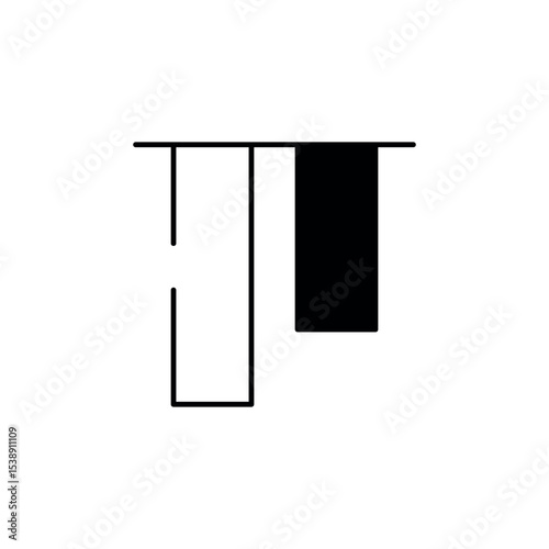 Upper Align icon design with white background stock illustration