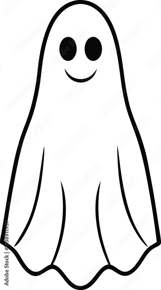 ghost icon line art vector illustration on transparent background ghost icon line art vector illustration on transparent background