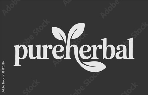 PureHerbal logo featuring leaves, conveying natural products.