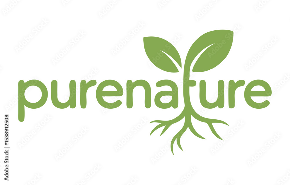 Fototapeta premium Pure Nature Logo Featuring Leaves for a Natural Brand