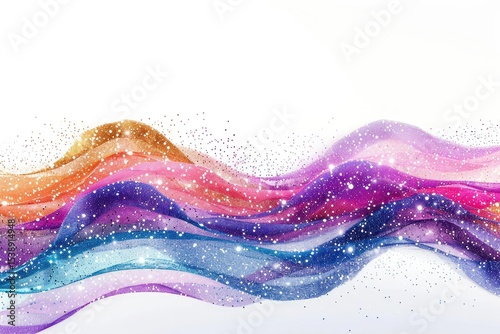 High Quality Visual of Pack of Glitter Waves on White Background