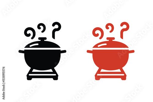 Hotpot dish silhouette vector. Seafood hotpot icon
