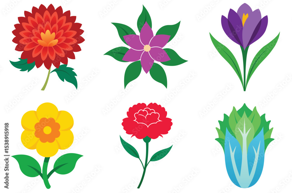 Naklejka premium collection of flowers
