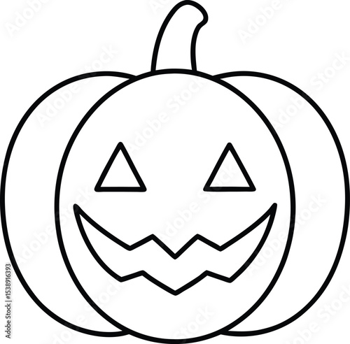 jack o lantern icon line art vector illustration on transparent background	
