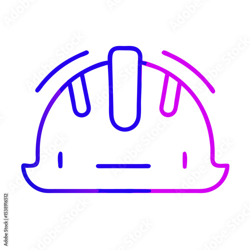 Safety Helmet – Gradient Outline Vector Protective Gear Icon

