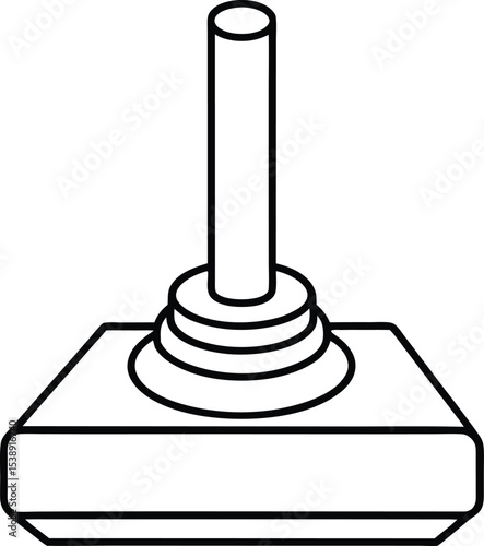 joystick icon line art vector illustration on transparent background	
