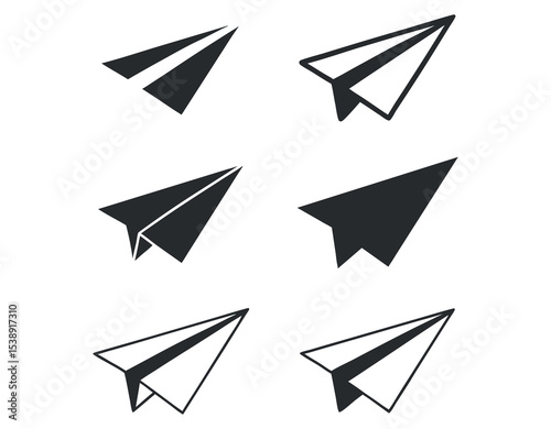 black and white paper airplane icons, vector illustration paper airplane, Paper Airplane Icons Set, paper airplane, airplane, paper, icon, illustration, graphic, symbol, simple, minimalist, black and 