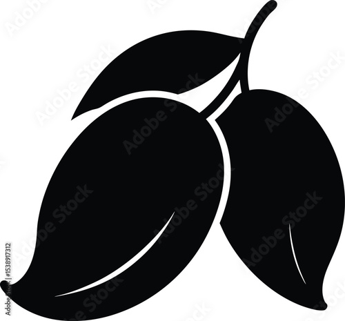 Mango and leaf vector illustration