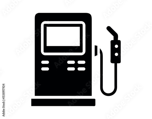 Vector Illustration of a Modern Gas Pump, Modern gas pump kiosk icon, perfect for fuel station illustrations, gas pump, fuel pump, gas station, kiosk, self-service, modern, technology, fuel, dispensin