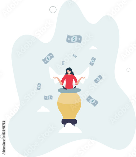 Angel investor, people who funding or support startup seed project since beginning, money support to grow business idea concept. character life .