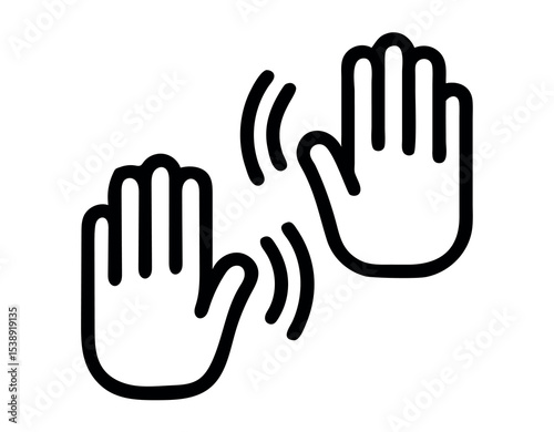 hands interacting, a digital touch gesture icon,  outlined graphic of two hands making a touch or gesture action, suggesting interaction or a tap, hand, hands, interaction, communication, gesture, ico