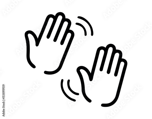 hands interacting, a digital touch gesture icon,  outlined graphic of two hands making a touch or gesture action, suggesting interaction or a tap, hand, hands, interaction, communication, gesture, ico