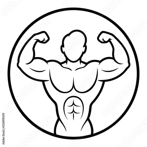 Muscle icon vector
